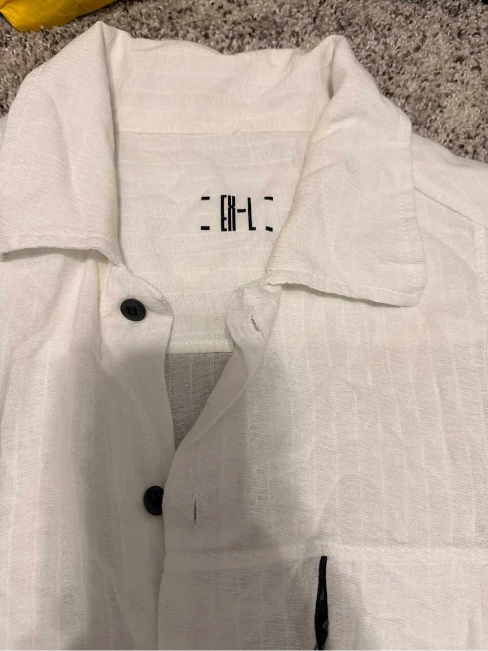Men's White Lightweight Textured Shirt Jacket